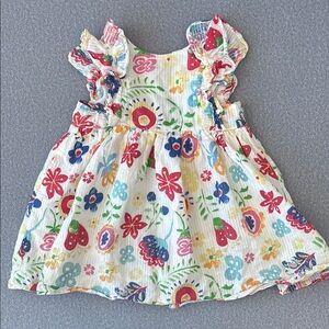 Pippa & Julie Floral Baby Dress with Ruffle Sleeves